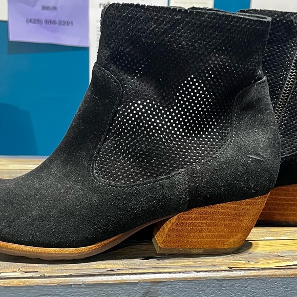 Black Suede Ankle Boots - Picture 1 of 2